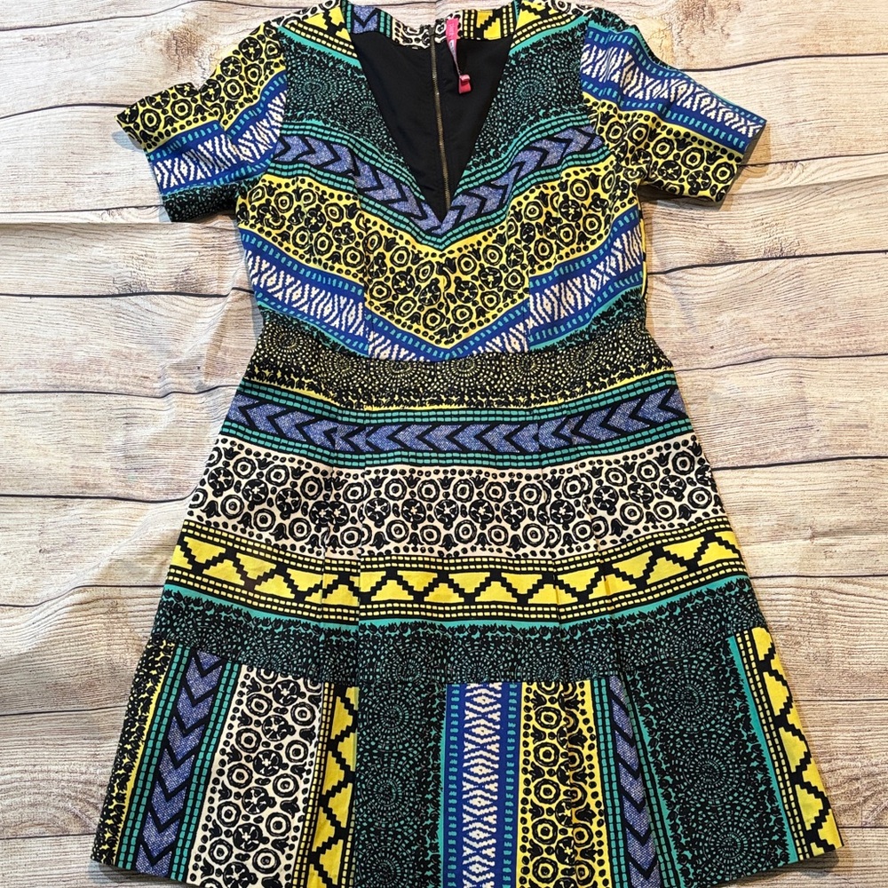 Plenty by Tracy Reese Blue and Yellow Mini Dress